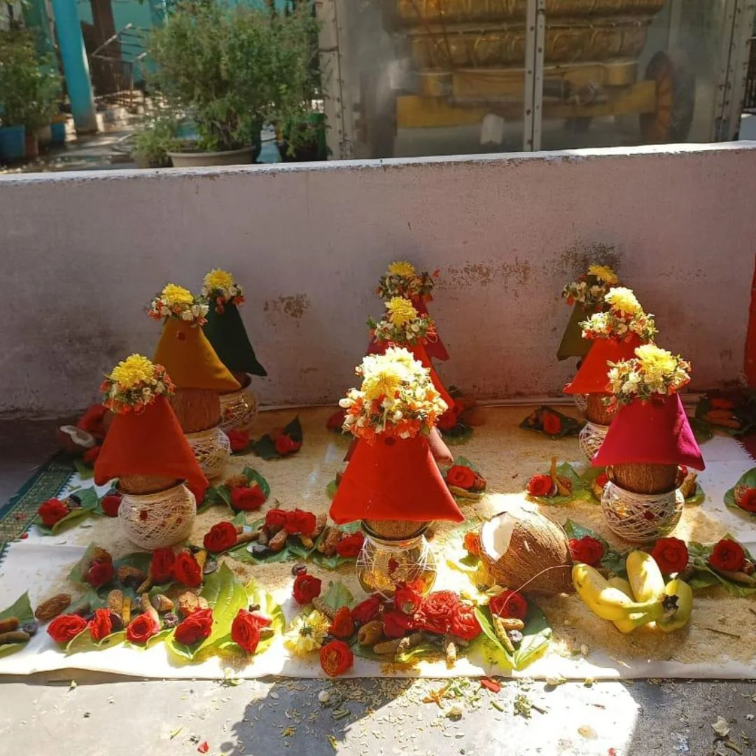Kalasha puja preparations Kalasha puja preparations