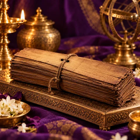 Nadi astrology manuscript illustration Nadi astrology manuscript illustration